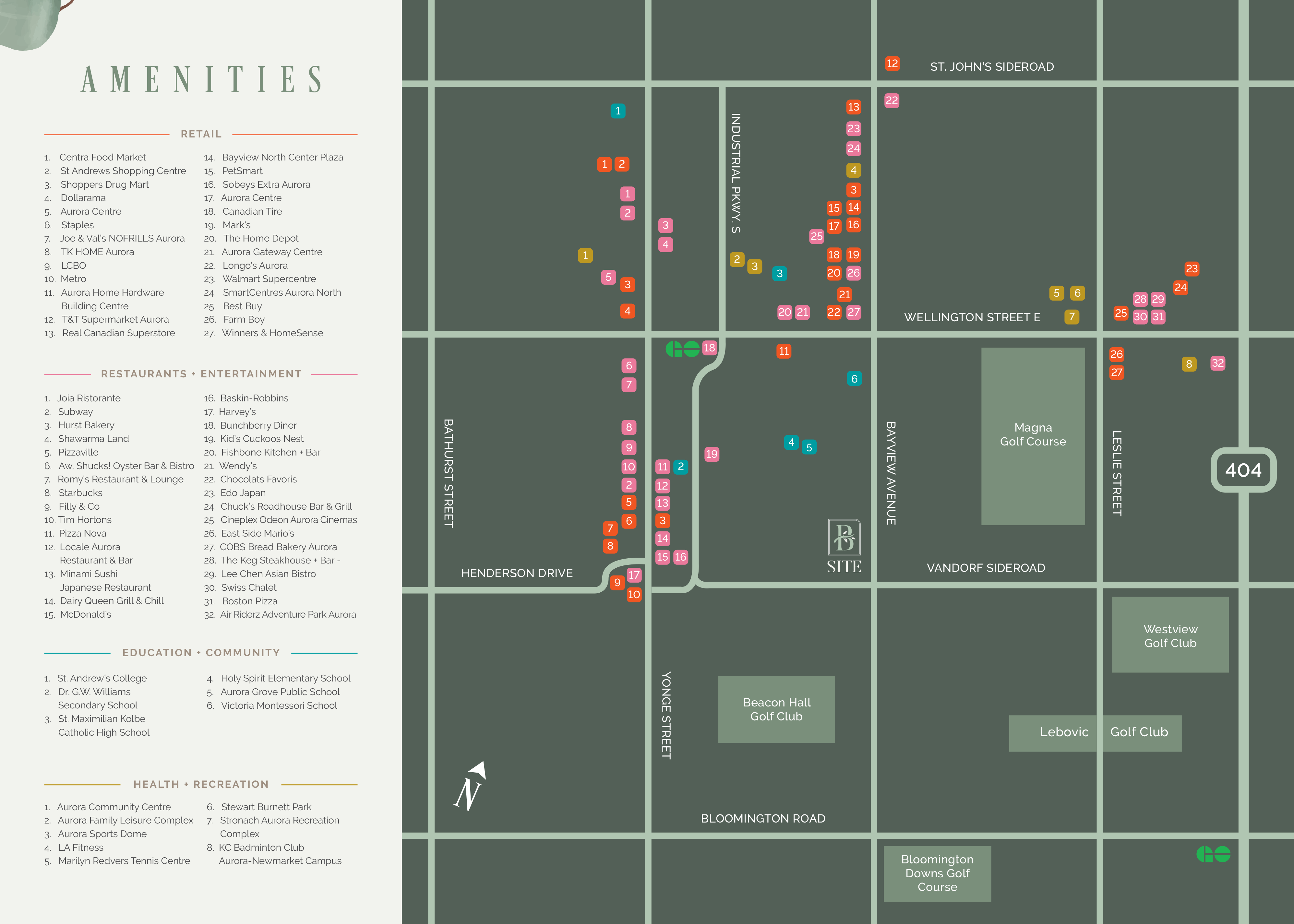 Bayview Trail Amenities Map